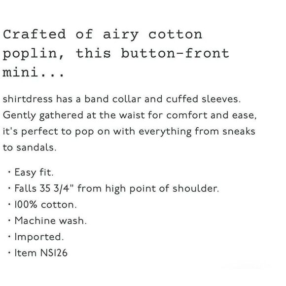 MADEWELL Shirt Dress Women XS Button Front Mini Cotton Poplin Crisp White NS126 - Picture 2 of 13